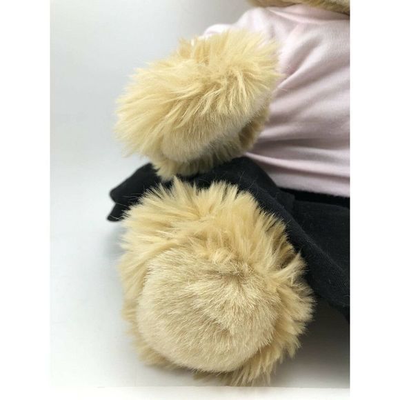 Build A Bear Classic Light Brown Shaggy Fur Bear Plush W/Outfit Pink Black Skirt - Picture 5 of 12